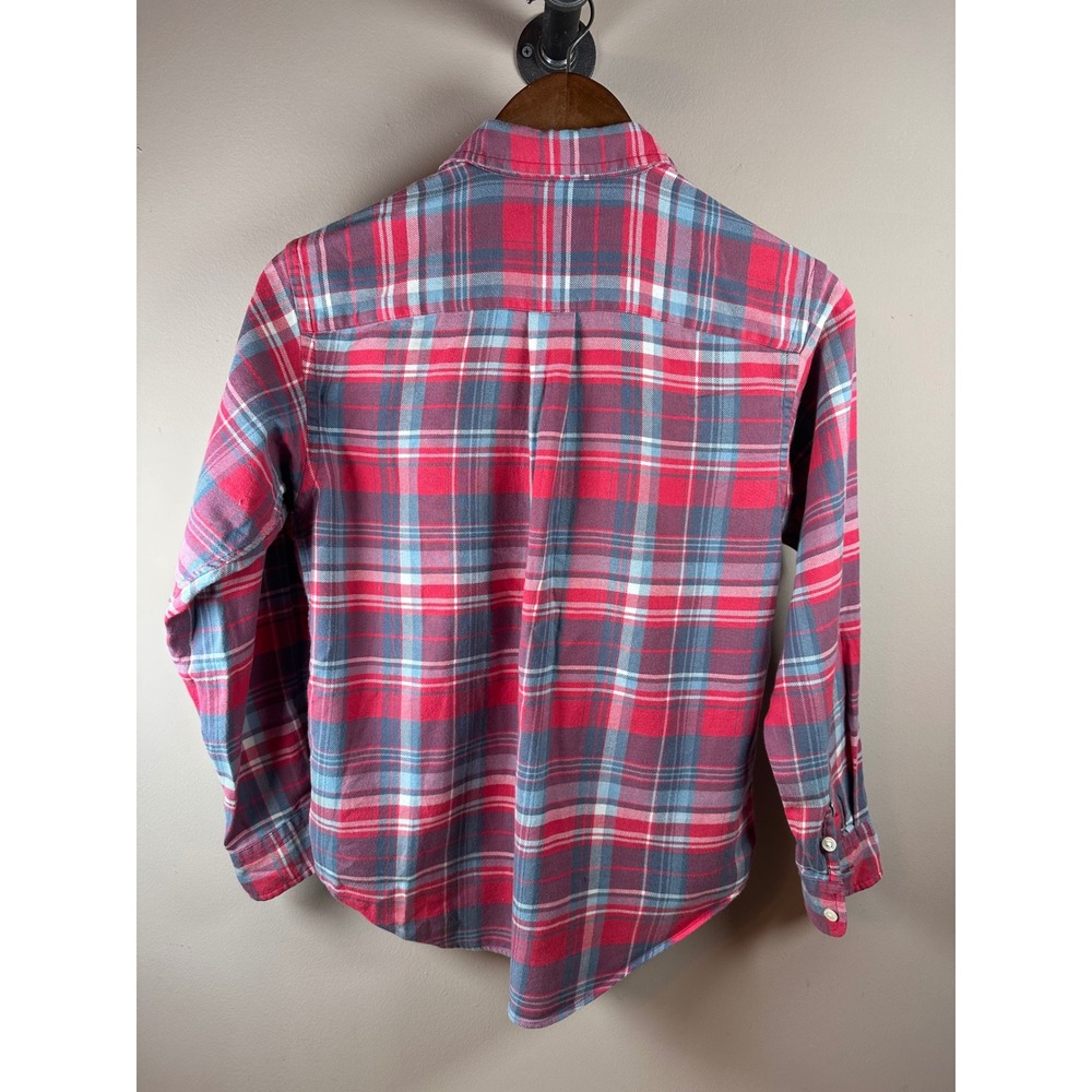 Polo Ralph Lauren Boys Plaid Flannel Shirt Red Blue White Size Boys M 10-12 - Picture 4 of 5